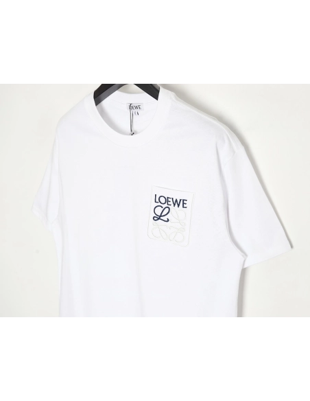 Loewe Pocket 3D Embroidered T-shirt,All order with free shipping Loewe