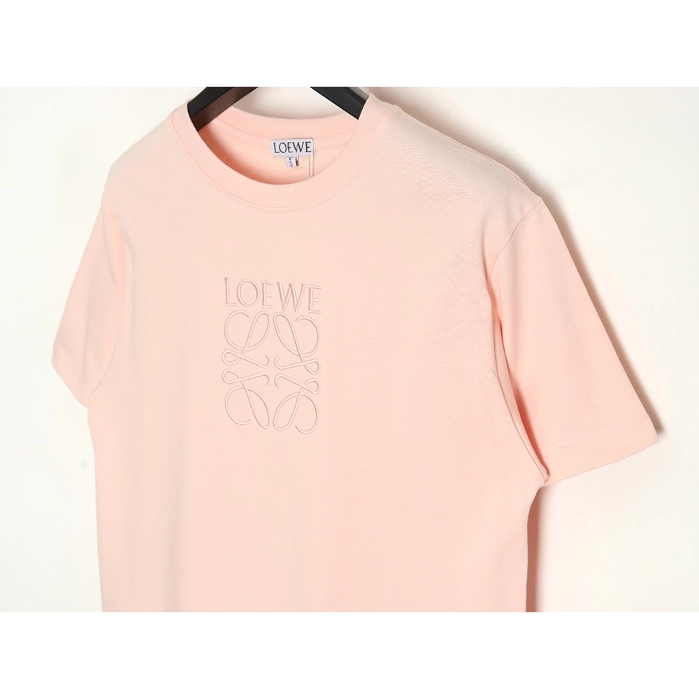 Loewe solid color embroidered large logo T-shirt,All order with free shipping Loewe