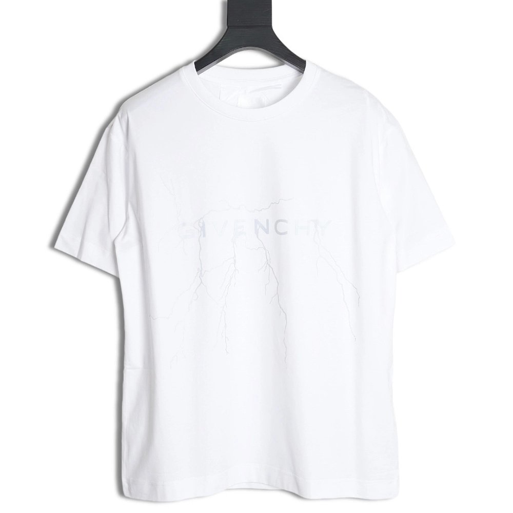 Givenchy 24SS lightning reflective print short-sleeved T-shirt,All order with free shipping Givenchy