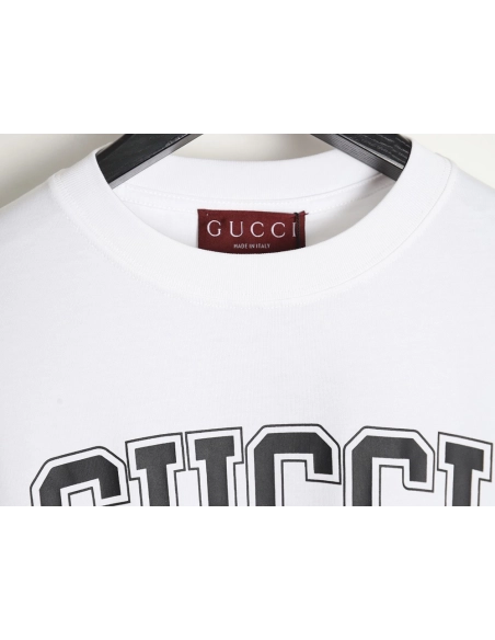 Reps Gucci University Crest Printed Round Neck Short Sleeve T-Shirt,All order with free shipping Reps Gucci