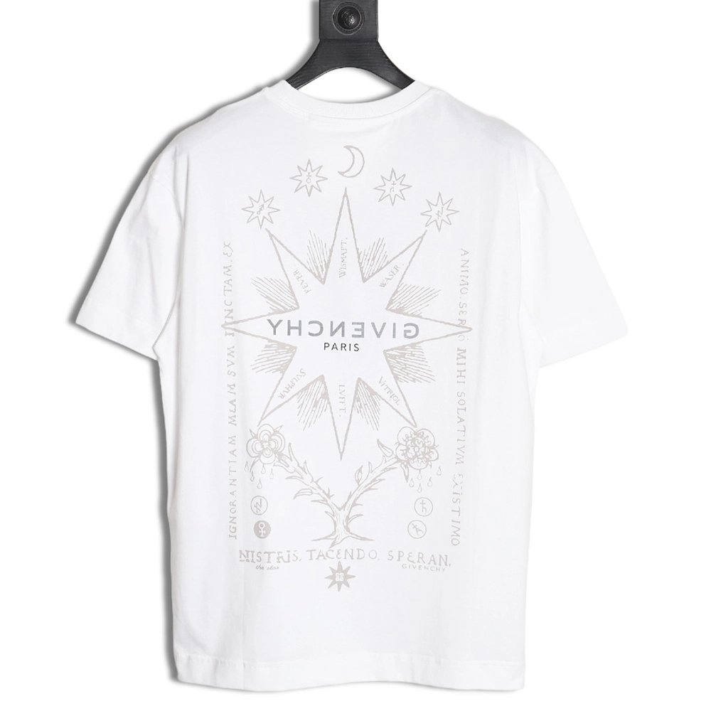 Givenchy eight-pointed star print round neck short-sleeved T-shirt,All order with free shipping Givenchy