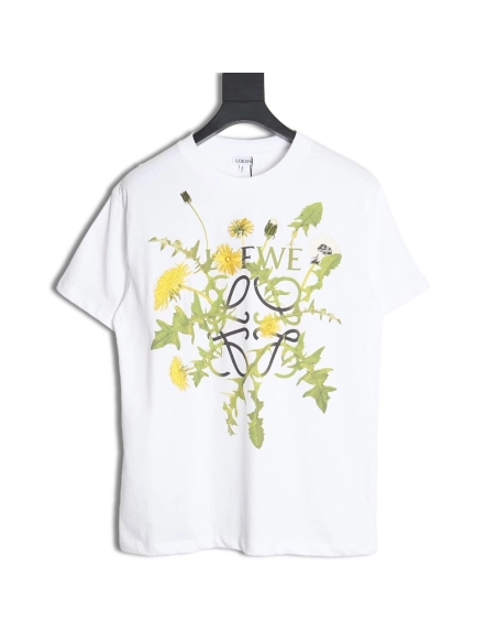 Loewe 24SS floral embroidered print short-sleeved T-shirt,All order with free shipping Loewe