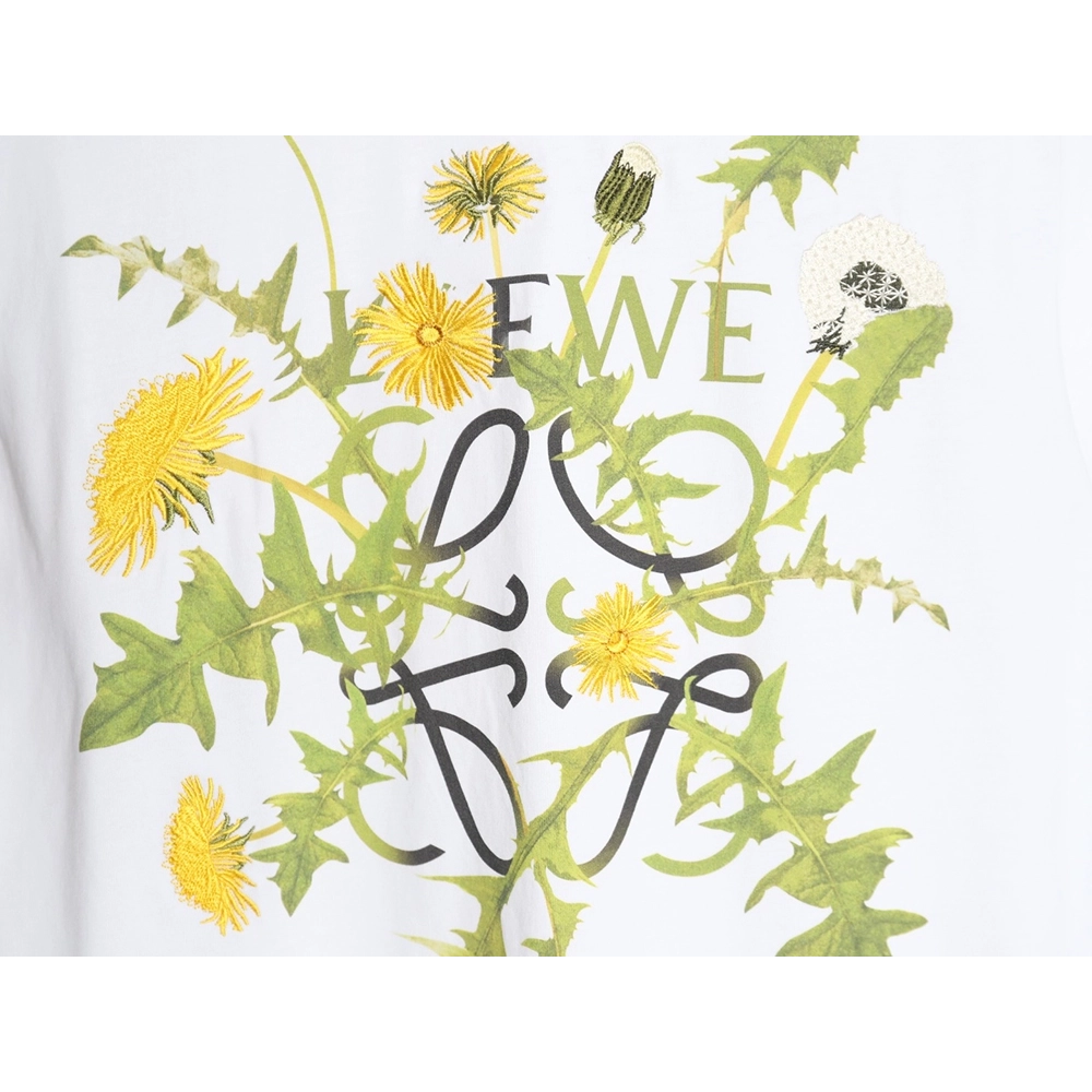 Loewe 24SS floral embroidered print short-sleeved T-shirt,All order with free shipping Loewe
