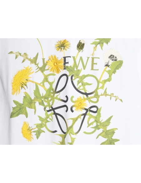 Loewe 24SS floral embroidered print short-sleeved T-shirt,All order with free shipping Loewe