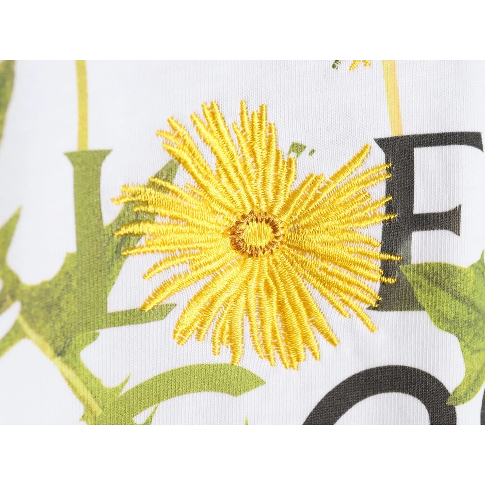 Loewe 24SS floral embroidered print short-sleeved T-shirt,All order with free shipping Loewe