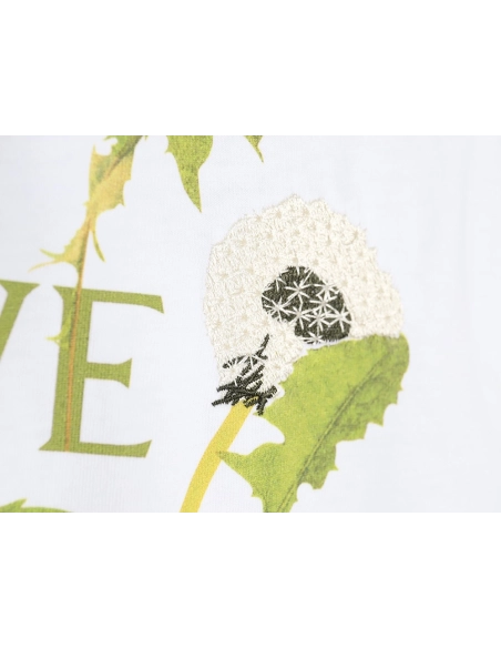 Loewe 24SS floral embroidered print short-sleeved T-shirt,All order with free shipping Loewe