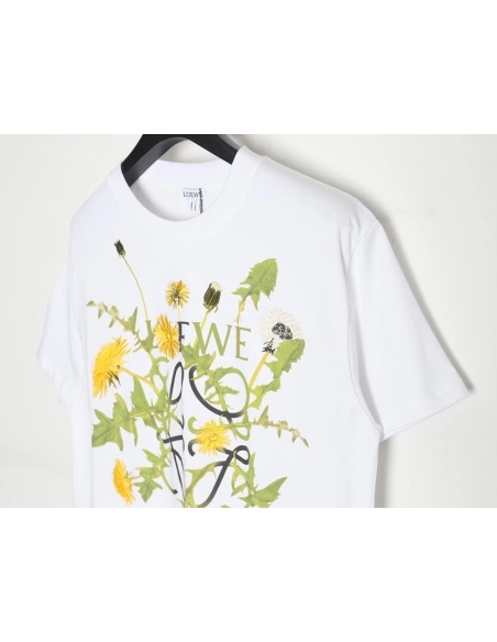 Loewe 24SS floral embroidered print short-sleeved T-shirt,All order with free shipping Loewe