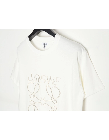 Loewe 24SS misplaced letter embroidered logo short-sleeved T-shirt,All order with free shipping Loewe