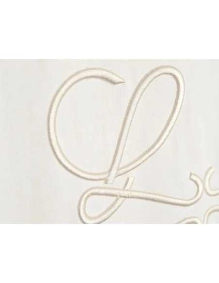 Loewe 24SS misplaced letter embroidered logo short-sleeved T-shirt,All order with free shipping Loewe