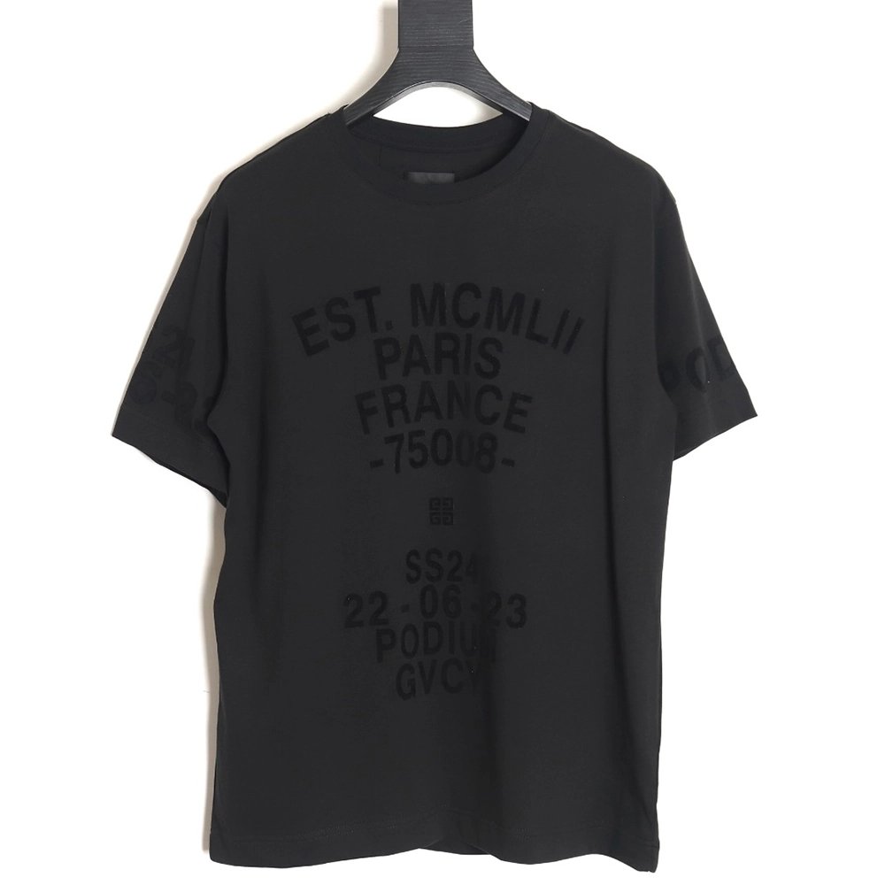 Givenchy 24SS flocked letter print short-sleeved T-shirt,All order with free shipping Givenchy