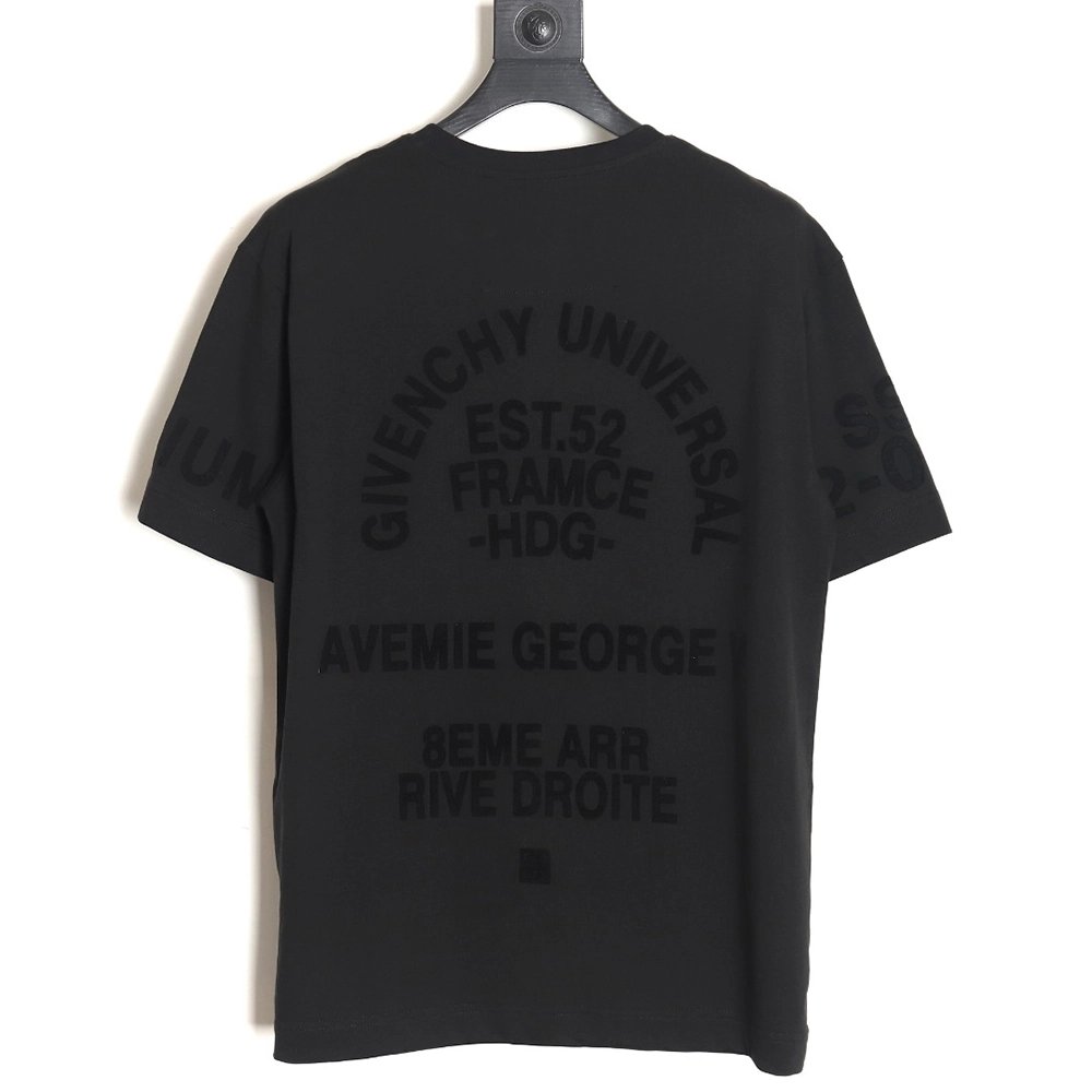 Givenchy 24SS flocked letter print short-sleeved T-shirt,All order with free shipping Givenchy