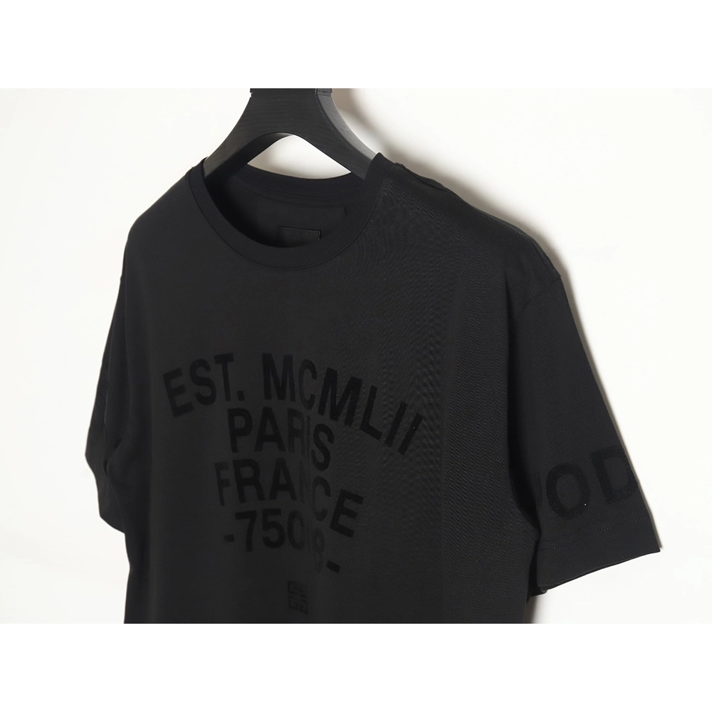 Givenchy 24SS flocked letter print short-sleeved T-shirt,All order with free shipping Givenchy