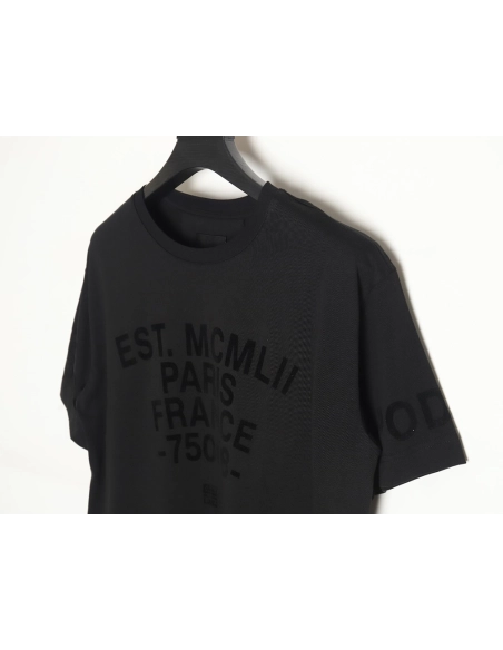 Givenchy 24SS flocked letter print short-sleeved T-shirt,All order with free shipping Givenchy