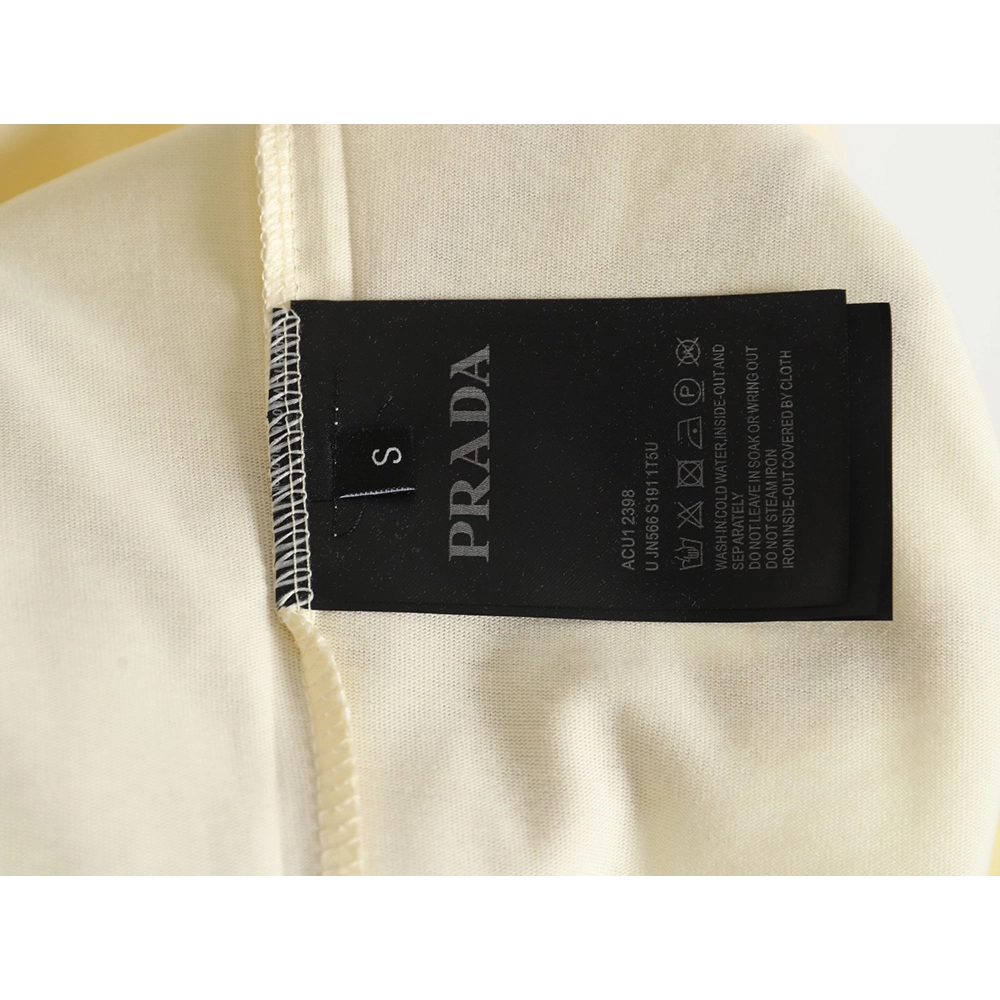 Prada 24SS collar necklace large letters l0go short-sleeved T-shirt,All order with free shipping Prada