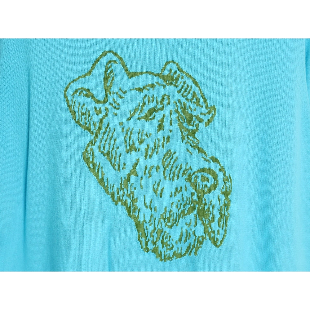 Reps Louis Vuitton 24SS Fox Terrier jacquard knitted short-sleeved T-shirt,All order with free shipping Reps Louis Vuitton