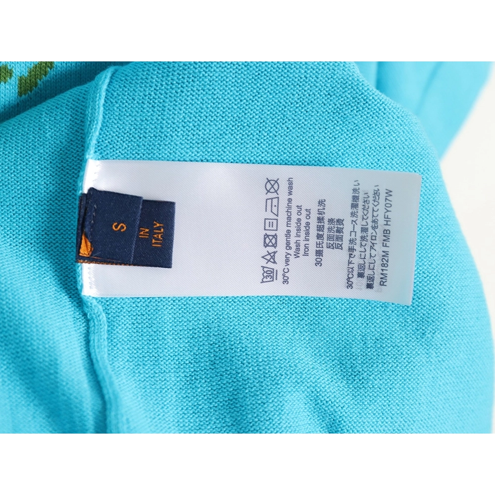 Reps Louis Vuitton 24SS Fox Terrier jacquard knitted short-sleeved T-shirt,All order with free shipping Reps Louis Vuitton