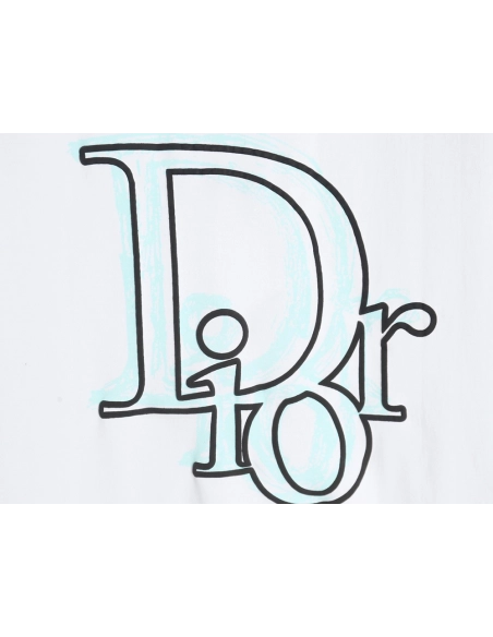 Dior 24ss light green graffiti logo short sleeve T-shirt,All order with free shipping Dior