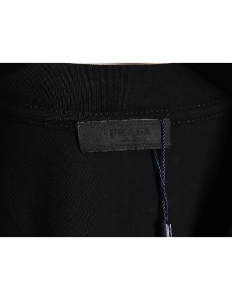 Prada 3D logo embroidered short-sleeved T-shirt,All order with free shipping Prada