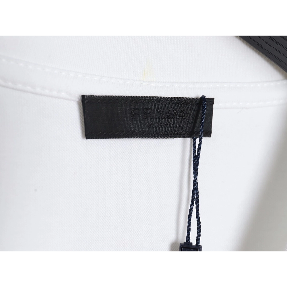 Prada 3D logo embroidered short-sleeved T-shirt,All order with free shipping Prada