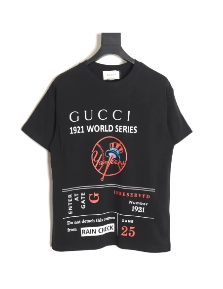 Reps Gucci 1921 Commemorative Edition Letter Print Short Sleeve T-Shirt TSK1,All order with free shipping Reps Gucci