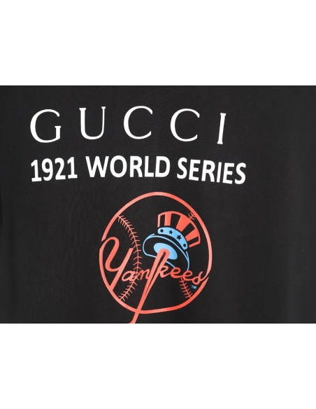 Reps Gucci 1921 Commemorative Edition Letter Print Short Sleeve T-Shirt TSK1,All order with free shipping Reps Gucci