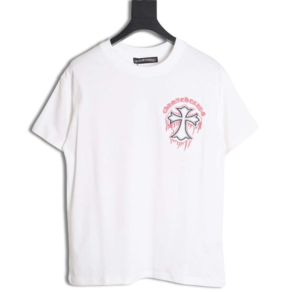 Chrome Hearts Cross Embroidered Short Sleeve T-Shirt TSK1,All order with free shipping Chrome Hearts with free shipping