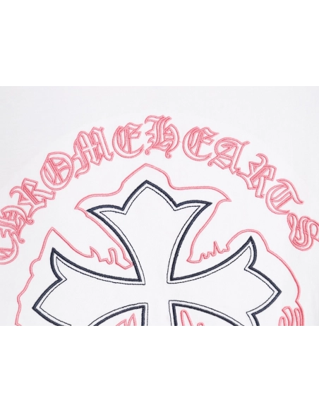 Chrome Hearts Cross Embroidered Short Sleeve T-Shirt TSK1,All order with free shipping Chrome Hearts with free shipping