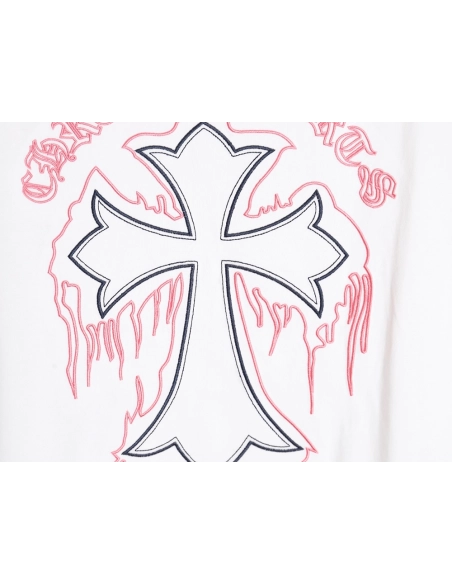Chrome Hearts Cross Embroidered Short Sleeve T-Shirt TSK1,All order with free shipping Chrome Hearts with free shipping