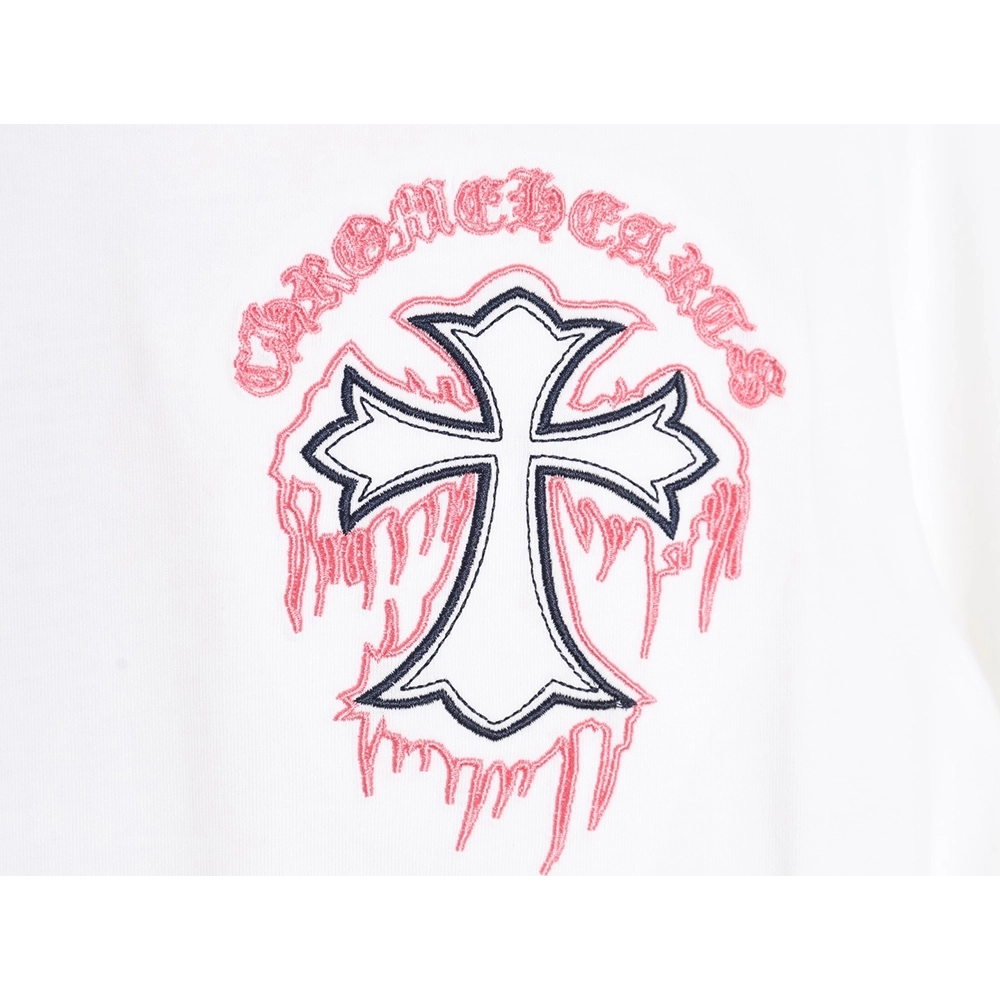 Chrome Hearts Cross Embroidered Short Sleeve T-Shirt TSK1,All order with free shipping Chrome Hearts with free shipping
