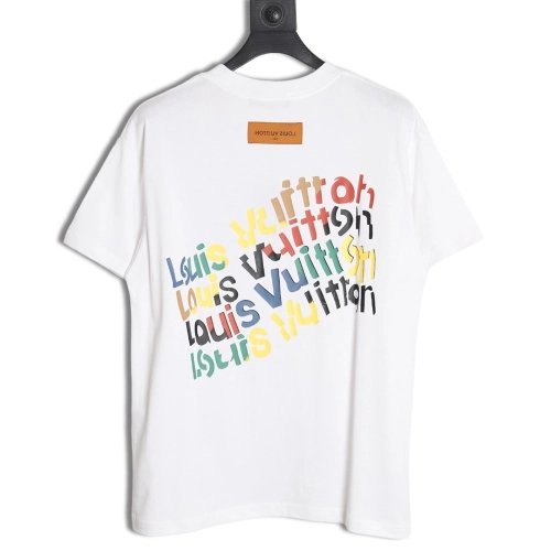 Reps Louis Vuitton 24ss colorful gradient letter print short-sleeved T-shirt TSK1,All order with free shipping Tshirt