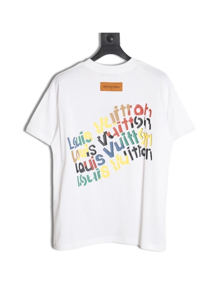 Reps Louis Vuitton 24ss colorful gradient letter print short-sleeved T-shirt TSK1,All order with free shipping Tshirt