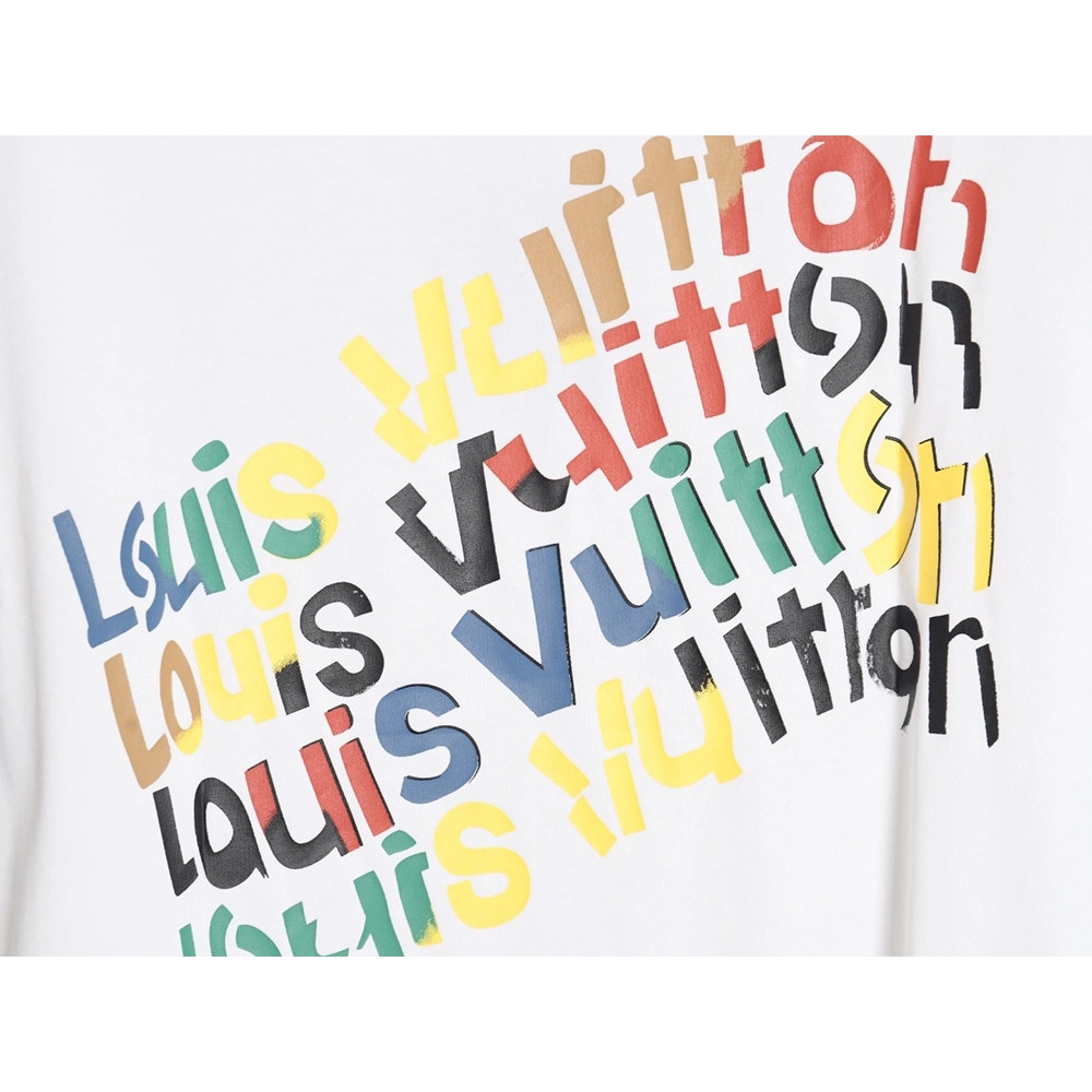Reps Louis Vuitton 24ss colorful gradient letter print short-sleeved T-shirt TSK1,All order with free shipping Tshirt