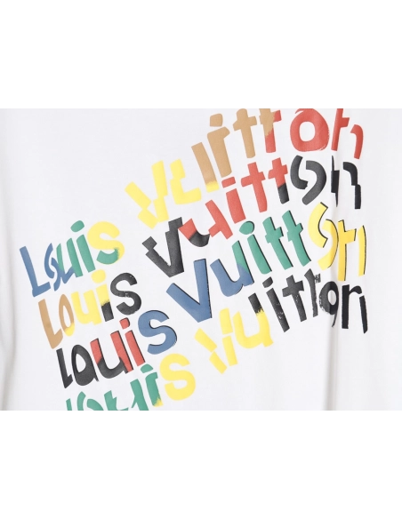 Reps Louis Vuitton 24ss colorful gradient letter print short-sleeved T-shirt TSK1,All order with free shipping Tshirt