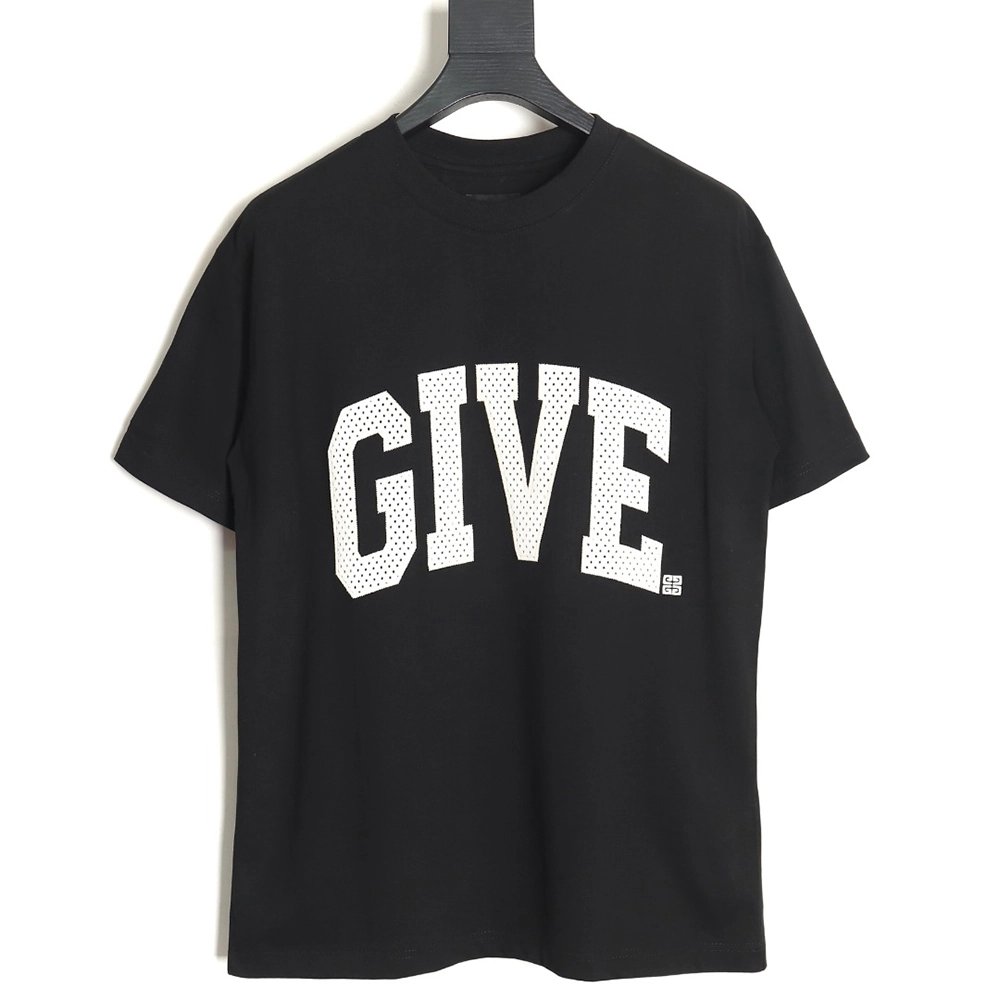 Givenchy front and back lettering embroidered short-sleeved T-shirt TSK2,All order with free shipping Givenchy