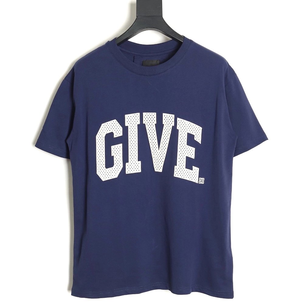 Givenchy front and back lettering embroidered short-sleeved T-shirt TSK1,All order with free shipping Givenchy