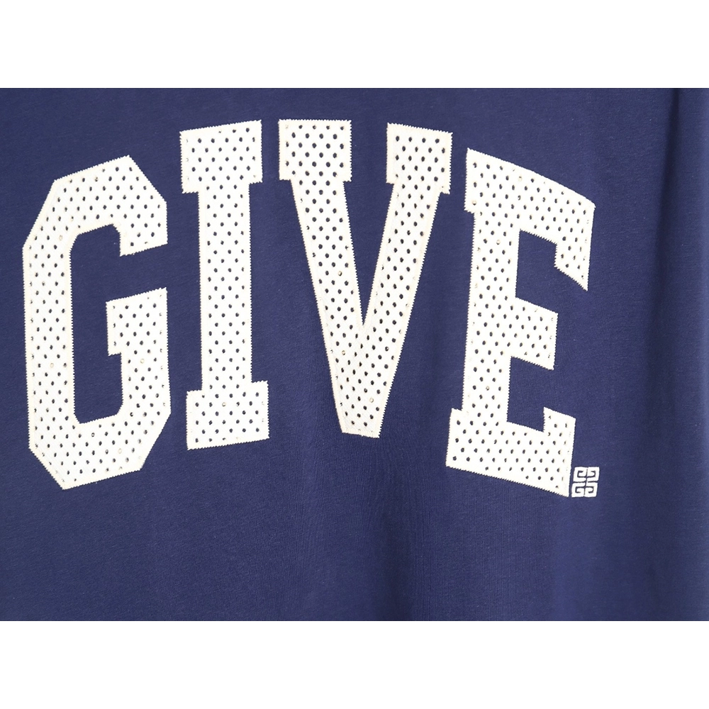 Givenchy front and back lettering embroidered short-sleeved T-shirt TSK1,All order with free shipping Givenchy