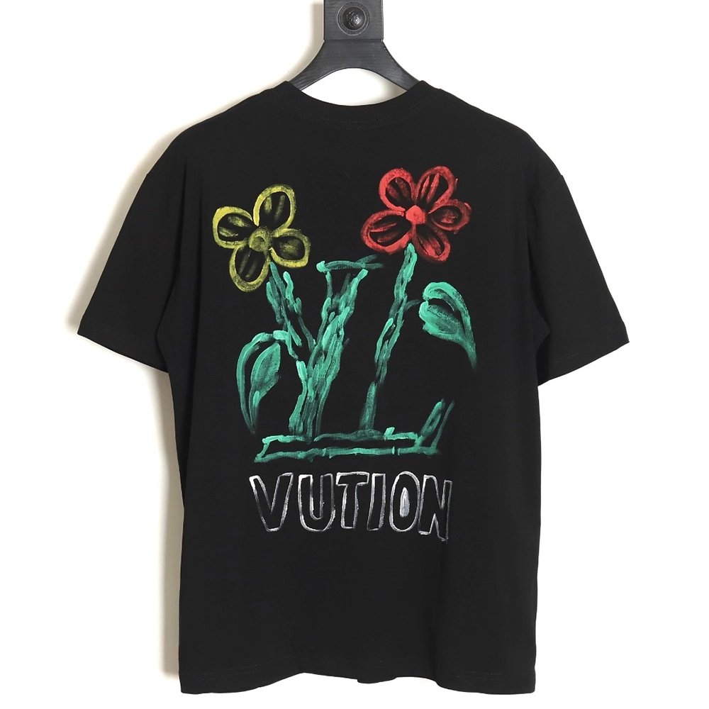 Reps Louis Vuitton Graffiti Flower Series Short Sleeve T-shirt_TSK1,All order with free shipping Reps Louis Vuitton