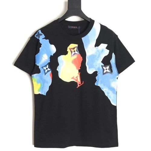 Reps Louis Vuitton Watercolor Graffiti Short Sleeve T-Shirt_TSK1,All order with free shipping Reps Louis Vuitton