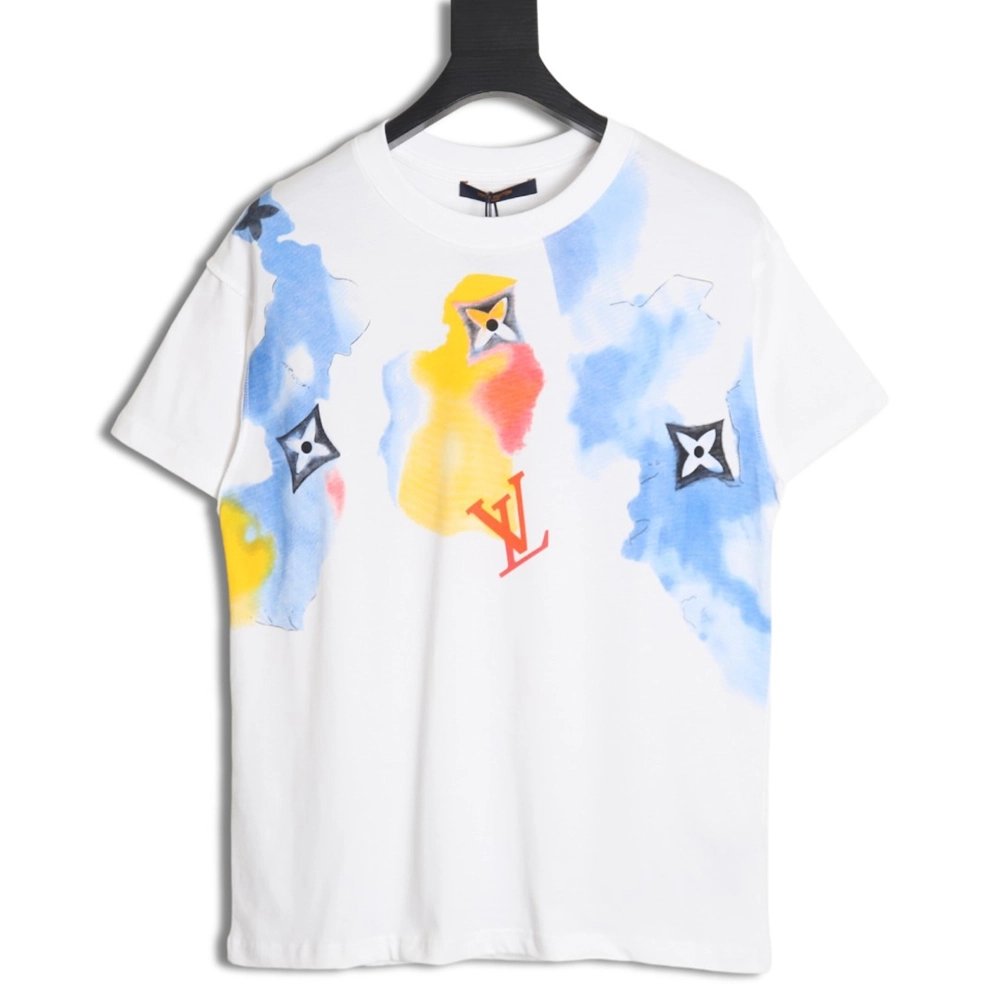 Reps Louis Vuitton Watercolor Graffiti Short Sleeve T-Shirt,All order with free shipping Reps Louis Vuitton