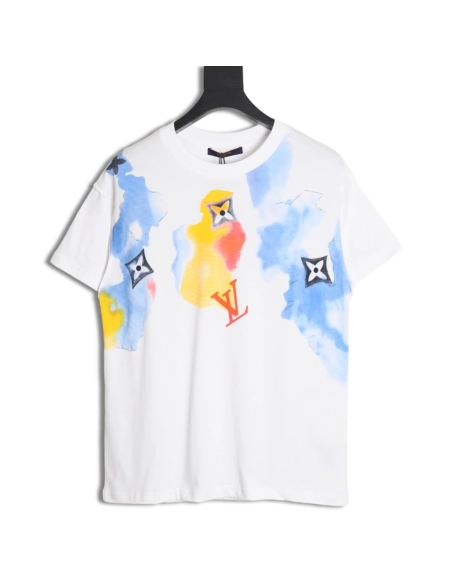 Reps Louis Vuitton Watercolor Graffiti Short Sleeve T-Shirt,All order with free shipping Reps Louis Vuitton