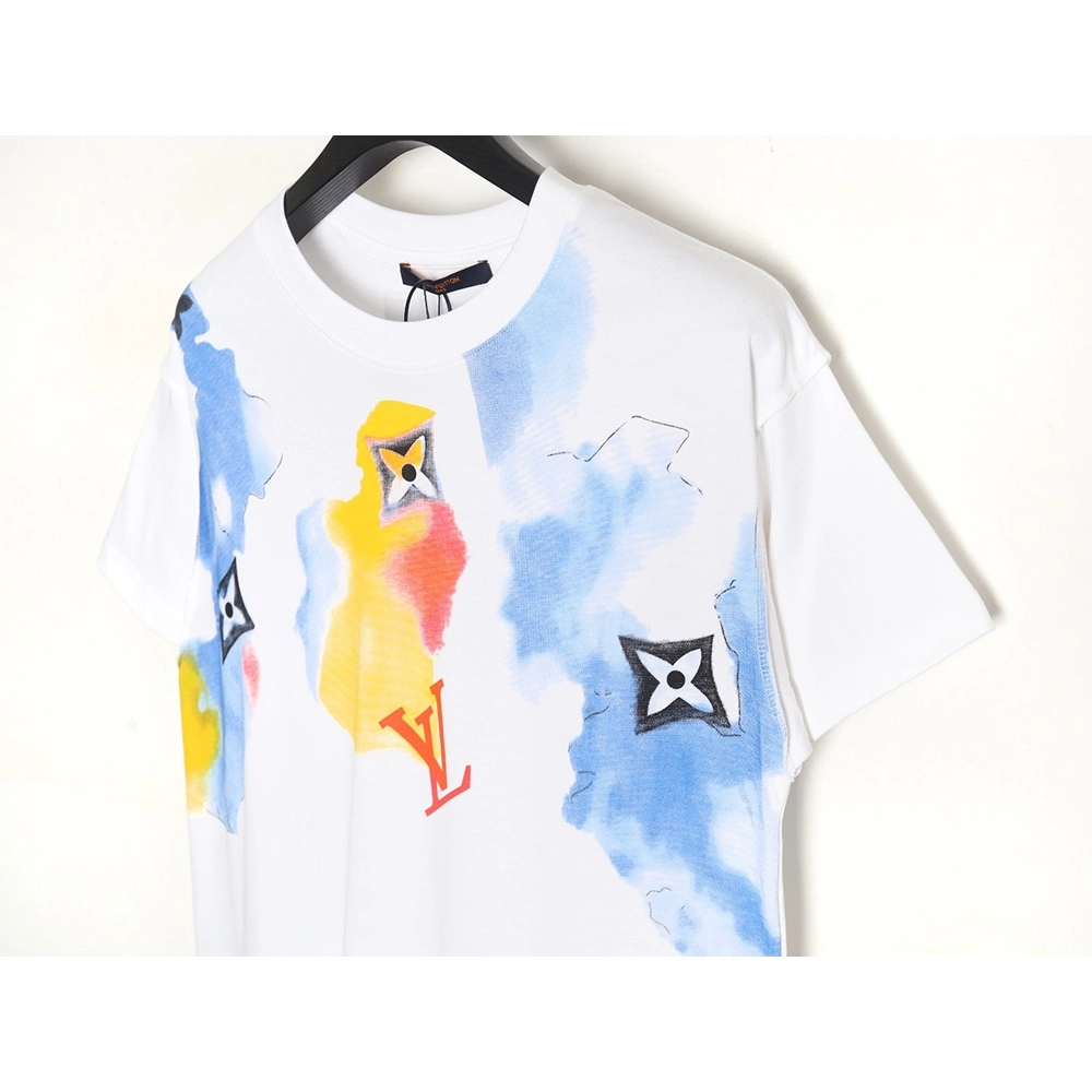 Reps Louis Vuitton Watercolor Graffiti Short Sleeve T-Shirt,All order with free shipping Reps Louis Vuitton