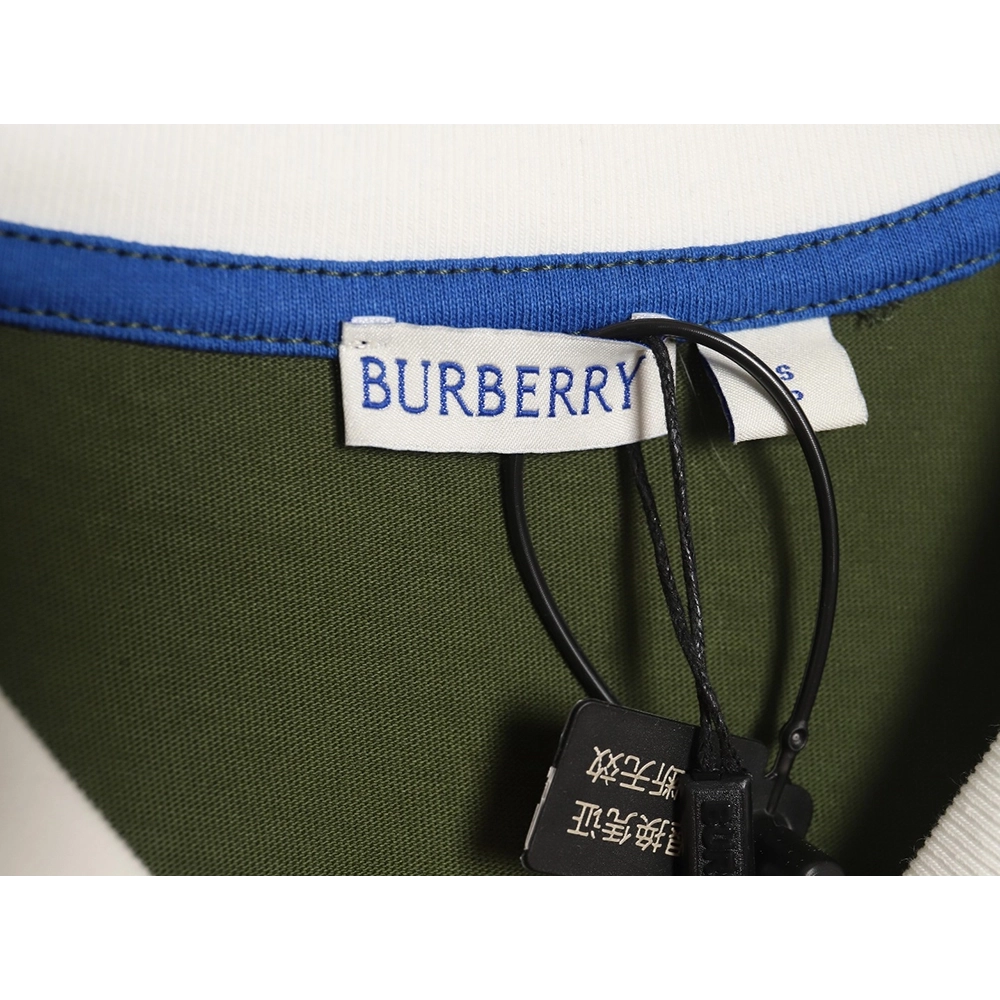 Burberry V-neck stitching round fake two-piece hem warhorse short-sleeved T-shirt_TSK1,All order with free shipping Burberry