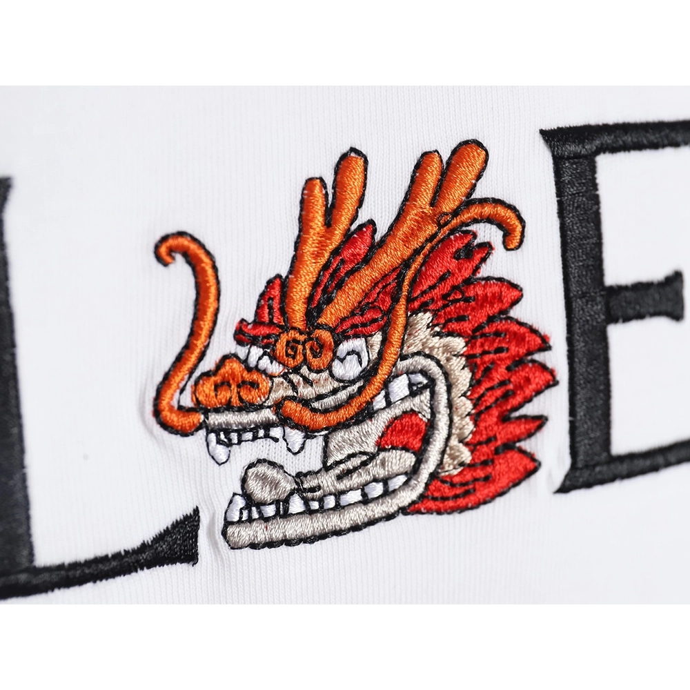 Loewe 24ss Dragon Year Limited Edition Logo Embroidered Short Sleeve T-shirt,All order with free shipping Loewe