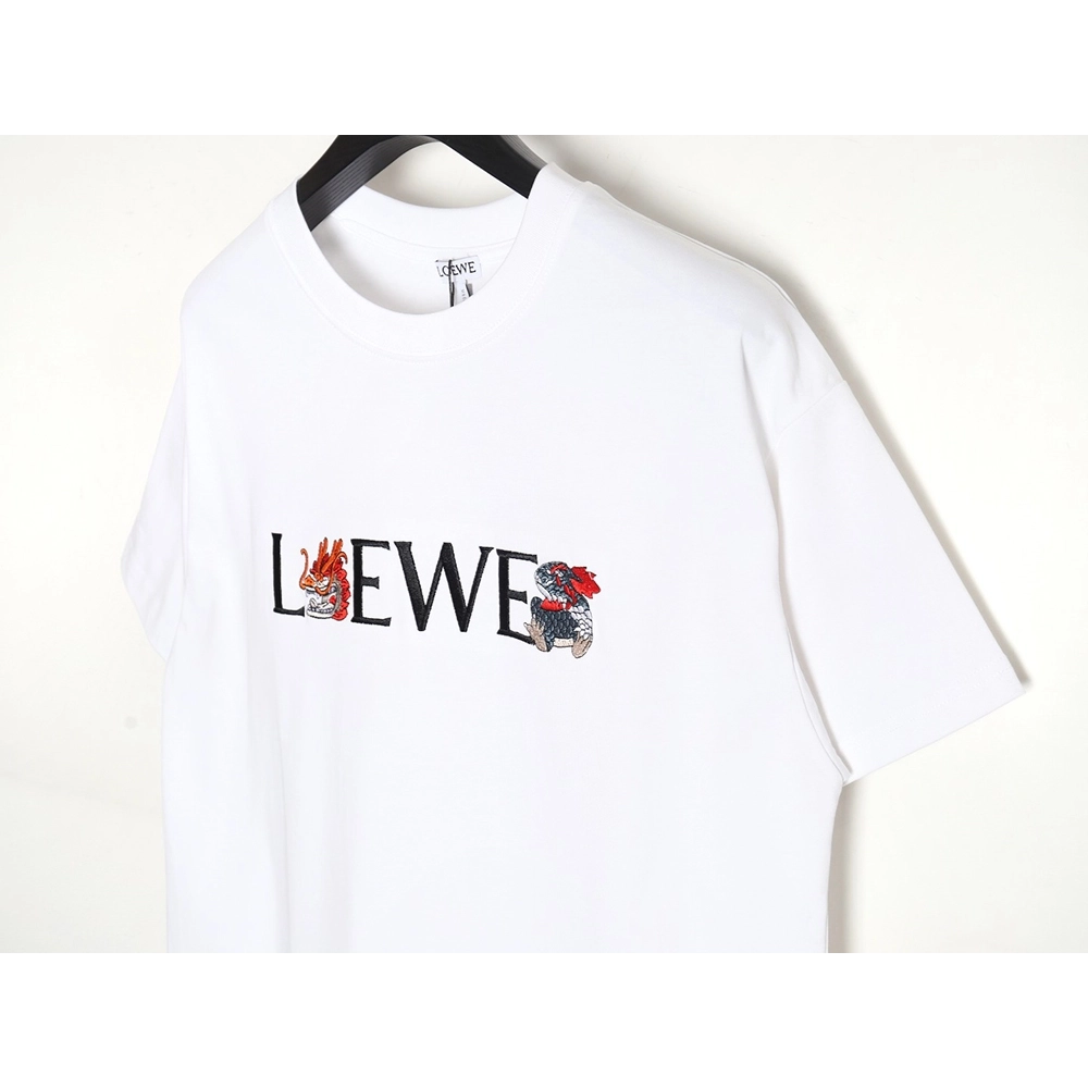 Loewe 24ss Dragon Year Limited Edition Logo Embroidered Short Sleeve T-shirt,All order with free shipping Loewe