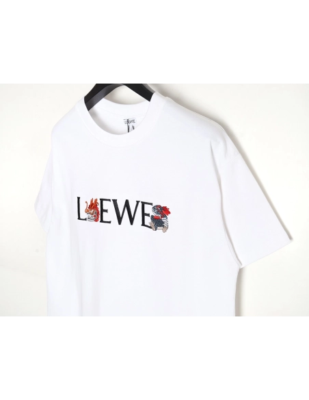 Loewe 24ss Dragon Year Limited Edition Logo Embroidered Short Sleeve T-shirt,All order with free shipping Loewe