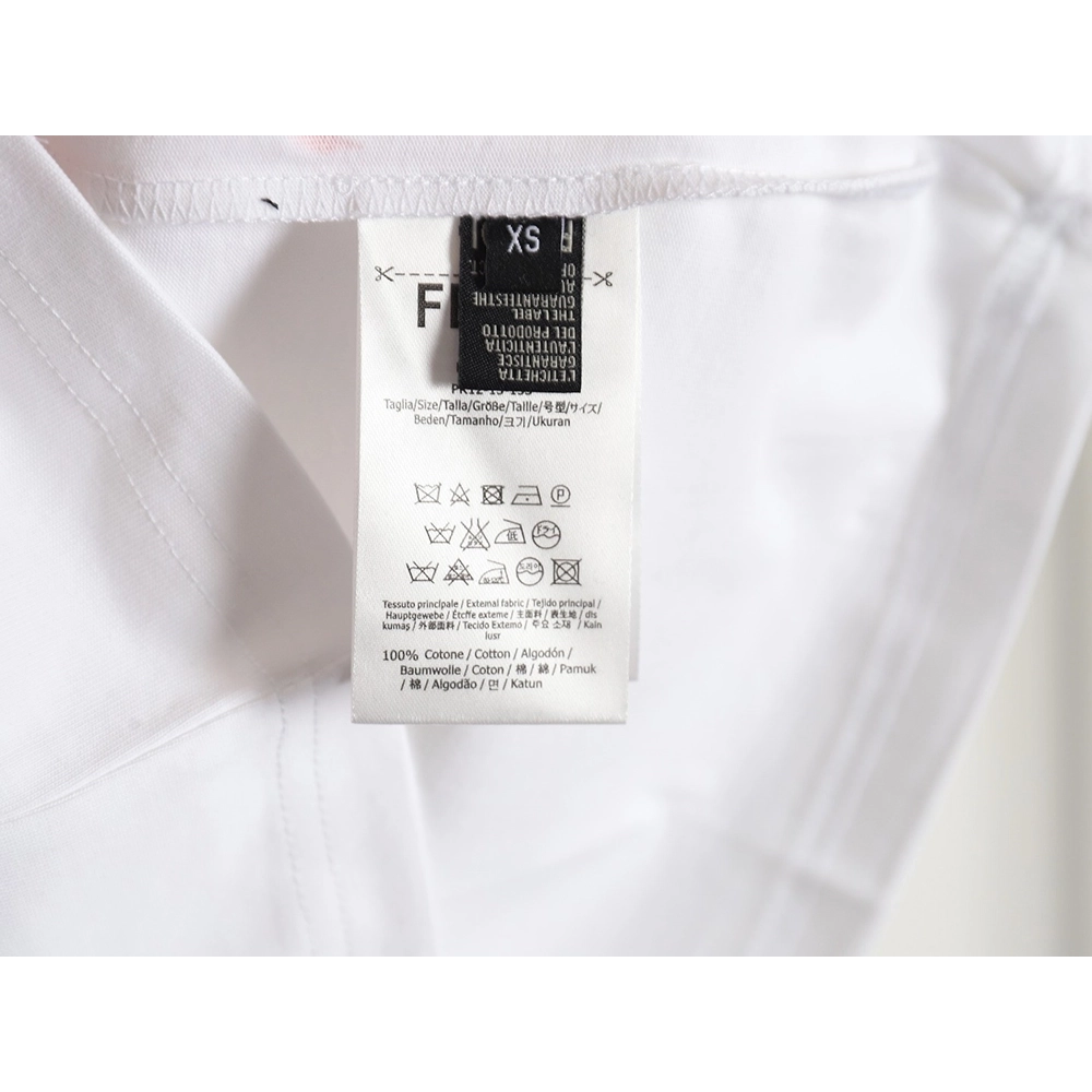 Fendi 24SS double F irregular ink-splashed print short-sleeved T-shirt,All order with free shipping Fendi