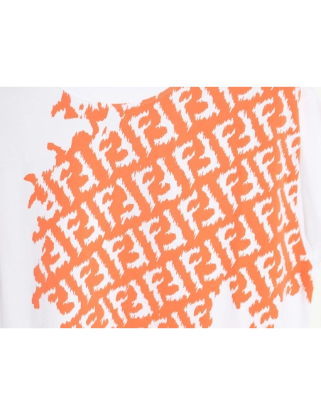 Fendi 24SS double F irregular ink-splashed print short-sleeved T-shirt,All order with free shipping Fendi