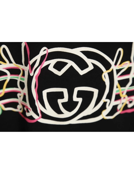 Reps Gucci Chinese New Year rabbit logo print cotton T-shirt TSK1,All order with free shipping Reps Gucci