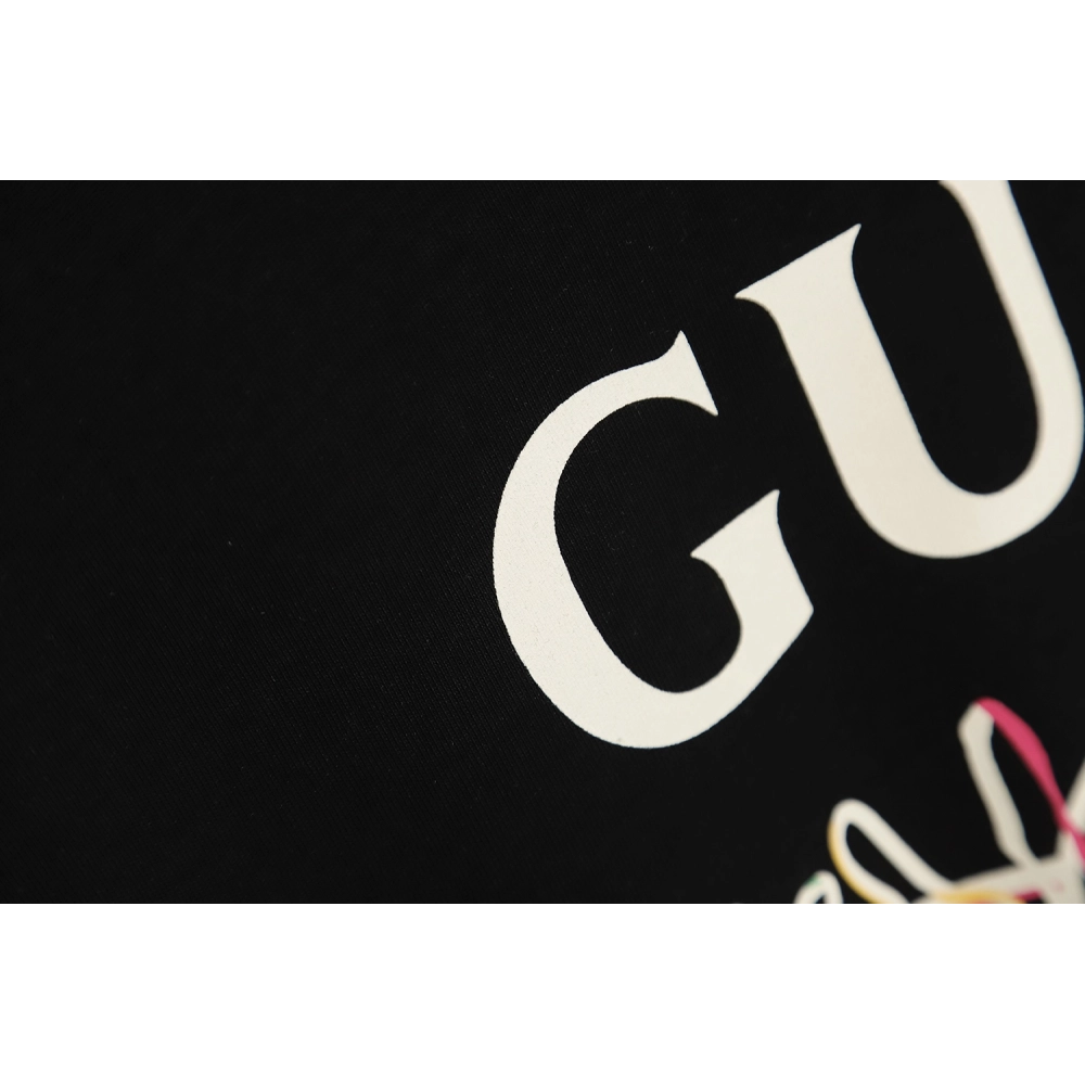 Reps Gucci Chinese New Year rabbit logo print cotton T-shirt TSK1,All order with free shipping Reps Gucci