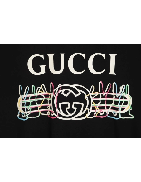 Reps Gucci Chinese New Year rabbit logo print cotton T-shirt TSK1,All order with free shipping Reps Gucci